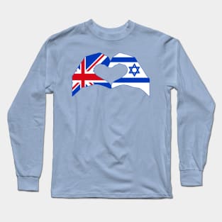 We Heart UK & Israel Patriot Flag Series Long Sleeve T-Shirt